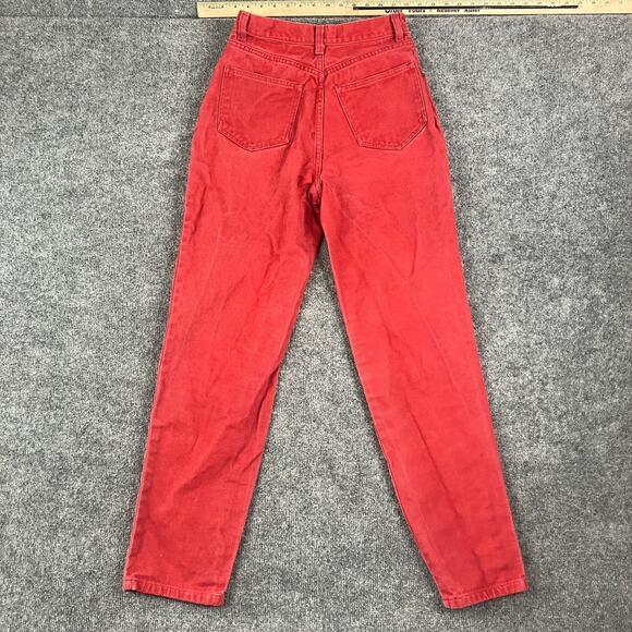 Vintage High Waist Jeans Womens Size 9/10 Red Tapered Mom Fit 90s Denim - Picture 8 of 10